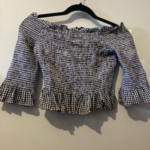 Black and white plaid American Eagle top